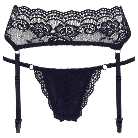 Cottelli - porte-jarretelles en dentelle et string - noir
