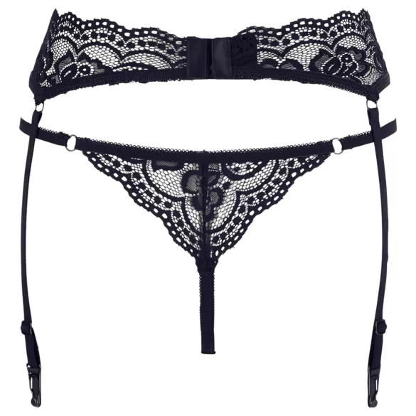 Cottelli - porte-jarretelles en dentelle et string - noir