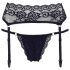 Cottelli - porte-jarretelles en dentelle et string (noir) - XL