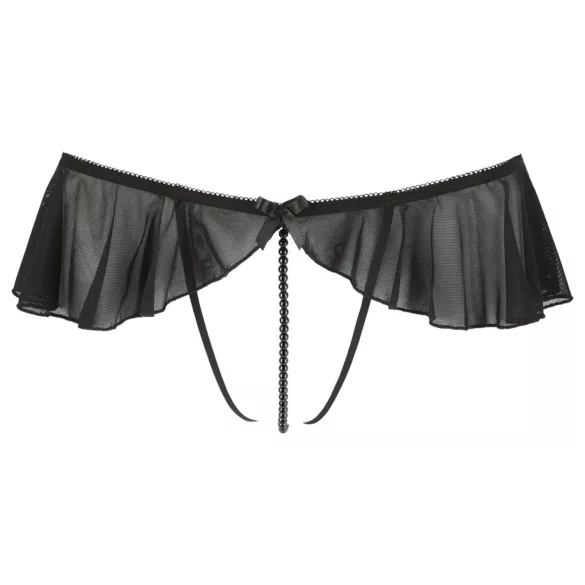 Cottelli - string ouvert perlé avec volants - noir