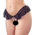 Cottelli - string ouvert perlé avec volants - noir - XL