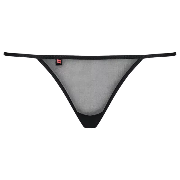 Obsessive Luiza - string femme - motif tulipe - noir - L/XL