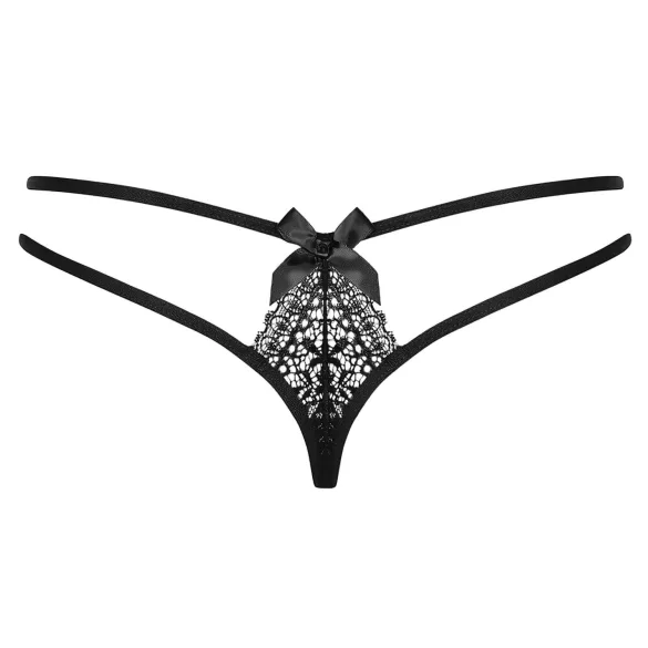 Obsessive Intensa - string femme dentelle à doubles lanières - noir