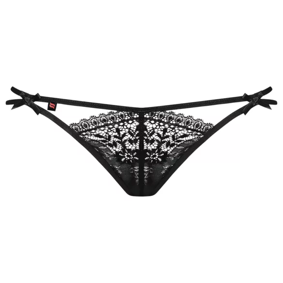 Obsessive Intensa - string femme dentelle à doubles lanières - noir