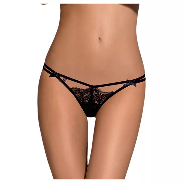 Obsessive Intensa - string femme dentelle à doubles lanières - noir
