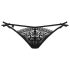 Obsessive Intensa - String en dentelle à doubles bretelles (noir) - L/XL