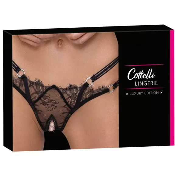 Cottelli - string ouvert avec anneau - luxe - noir