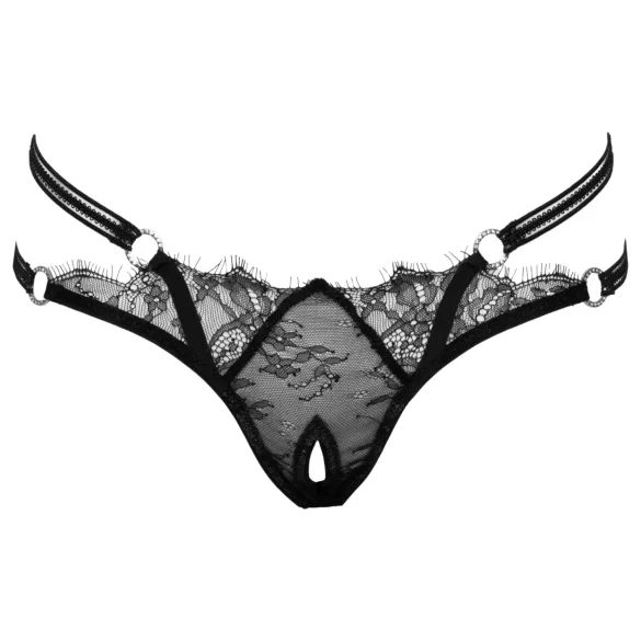 Cottelli - string ouvert avec anneau - luxe - noir - M/L