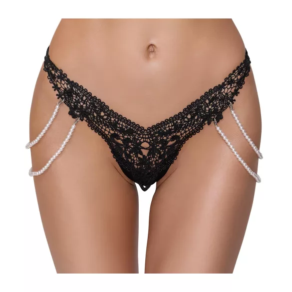 Cottelli - string perlé brodé de luxe (noir)
