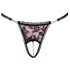 Cottelli - string perlé luxueux à motif rose - noir