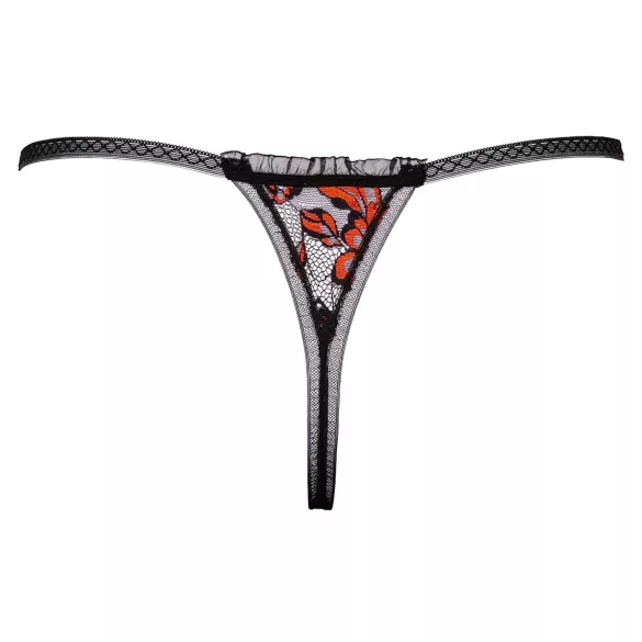 Cottelli - string perlé luxueux à motif rose - noir