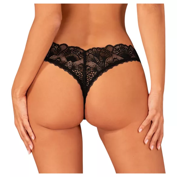 Obsessive - string ouvert dentelle - noir - M/L