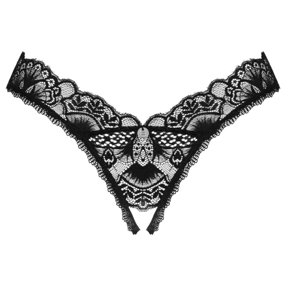 Obsessive - string ouvert dentelle - noir - XL/XXL