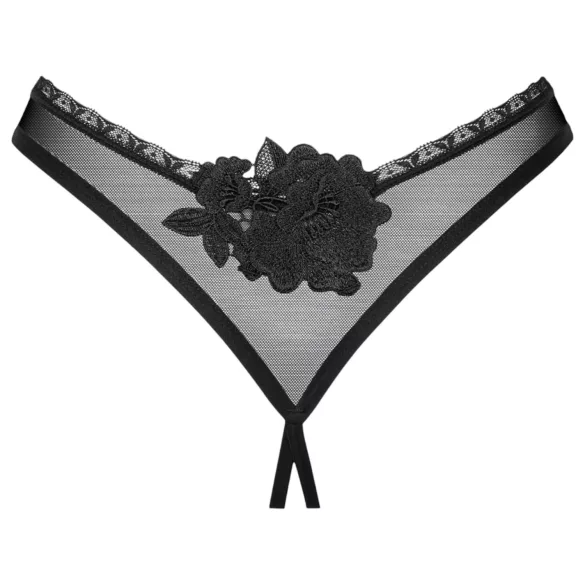 Obsessive - string ouvert - dentelle noire - M/L