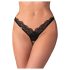 Obsessive - tanga transparent en dentelle (noir)