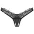 Obsessive - tanga transparent en dentelle (noir)