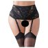Cottelli Taille Plus - porte-jarretelles dentelle et lacets (noir) - XL