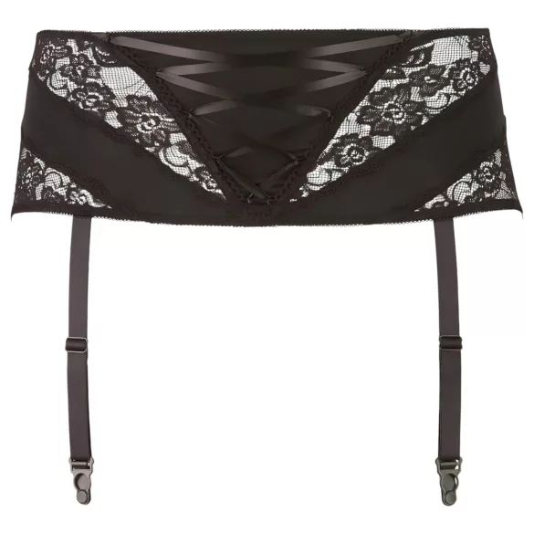 Cottelli Plus Size - porte-jarretelles dentelle lacé - noir - 3XL