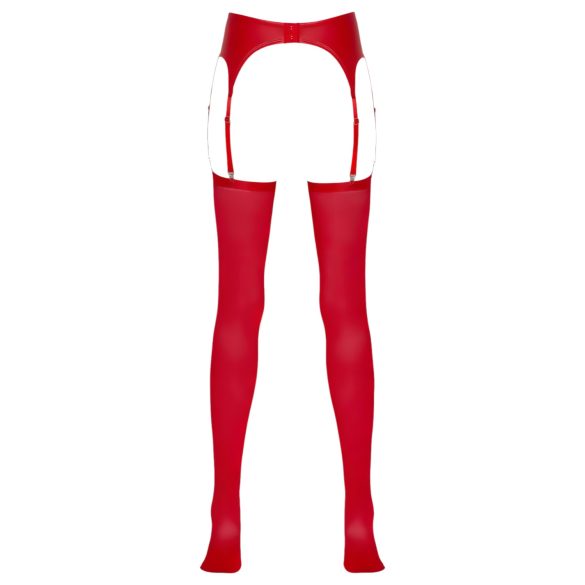 NO:XQSE - ensemble lingerie porte-jarretelles brillant - rouge
