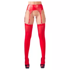   NO:XQSE - ensemble lingerie porte-jarretelles brillant - rouge - L/XL