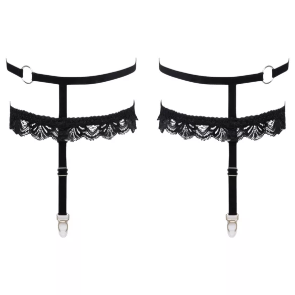 Cottelli - jarretière décorative - noir - L/XL