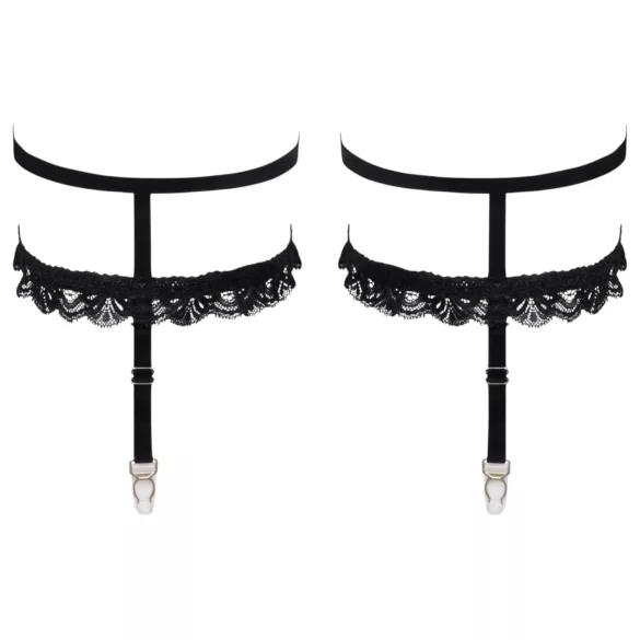 Cottelli - jarretière décorative - noir - L/XL