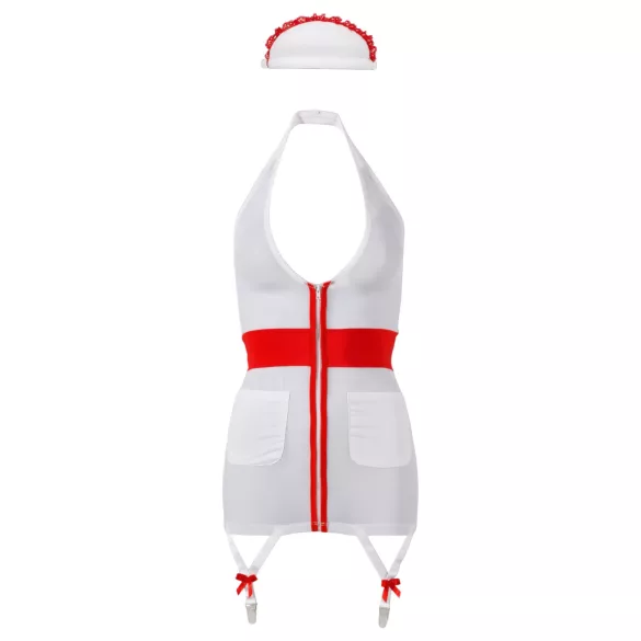 Cottelli - Costume infirmière sexy avec porte-jarretelles - blanc - M