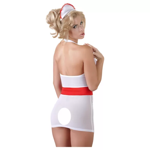 Cottelli - Costume infirmière sexy avec porte-jarretelles - blanc - L
