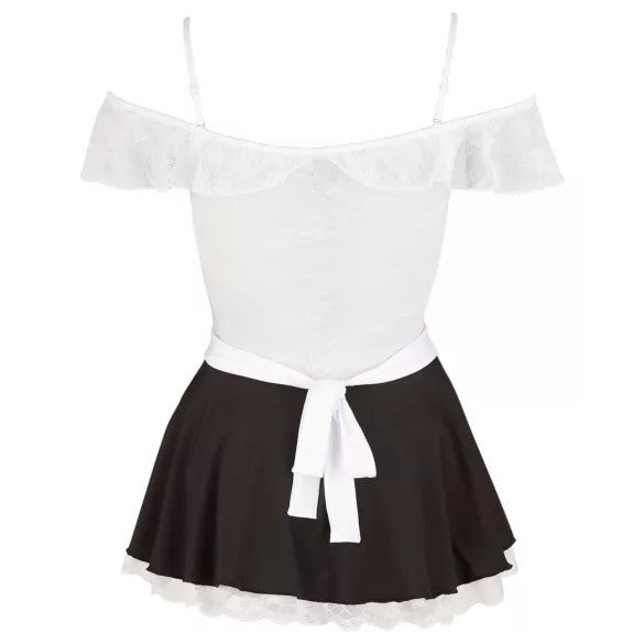 Cottelli - déguisement soubrette sexy - dentelle - blanc - M
