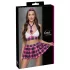 Cottelli - déguisement d’écolière sexy - motif à carreaux rose - set complet - M
