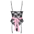 Cottelli - déguisement soubrette transparent - noir rose - M