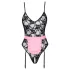 Cottelli - déguisement soubrette transparent - noir rose - XL