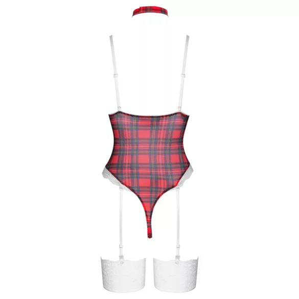 Cottelli - body ensemble femme carreaux - rouge - M