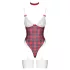 Cottelli - body ensemble femme carreaux - rouge - L