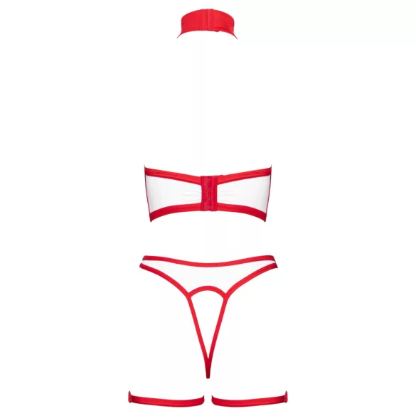 Cottelli - déguisement d’infirmière ouvert (blanc-rouge), set