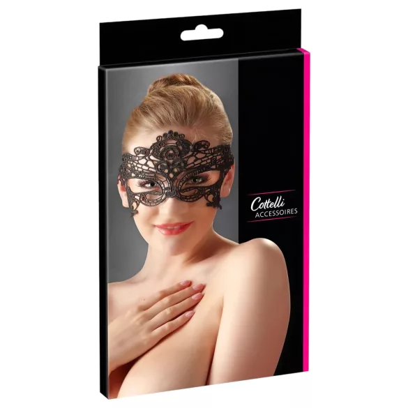 Cottelli - Masque pour les yeux effet dentelle brodée - noir