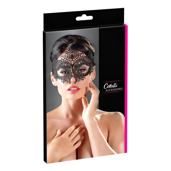 Cottelli - Masque effet dentelle brodée (noir)