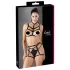 Cottelli - harnais de corps orné noir trio de lingerie (S-L)