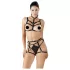 Cottelli - harnais de corps orné noir trio de lingerie (S-L)