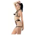 Cottelli - harnais de corps orné noir trio de lingerie (S-L)