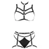 Cottelli - harnais de corps orné noir trio de lingerie (S-L)