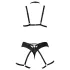 Cottelli - harnais de corps orné noir trio de lingerie (S-L)