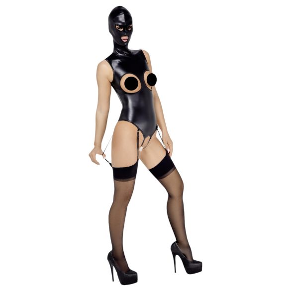 Bad Kitty - body ouvert haut/bas et masque oral - noir - XXL