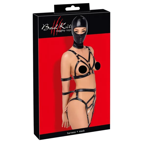 Bad Kitty - harnais corps et masque - noir - S