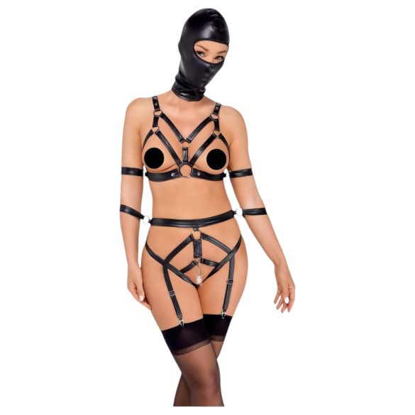 Bad Kitty - Ensemble harnais et masque (noir) - M