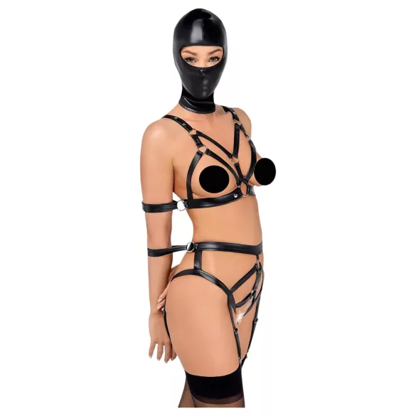 Bad Kitty - harnais corps et masque - noir - L