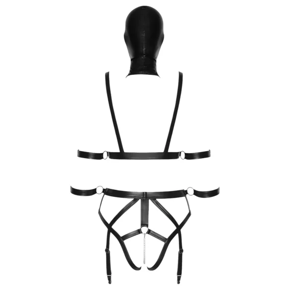Bad Kitty - harnais corps et masque - noir - L