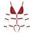 Bad Kitty - bodysuit bondage clouté (rouge) - M