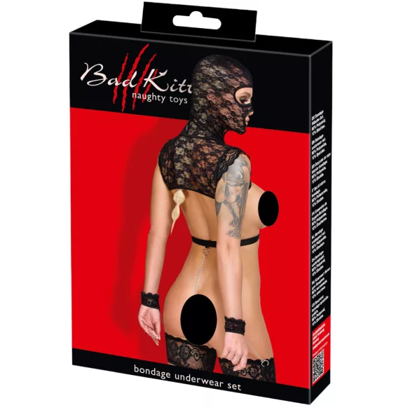 Bad Kitty - ensemble BDSM en dentelle (noir)