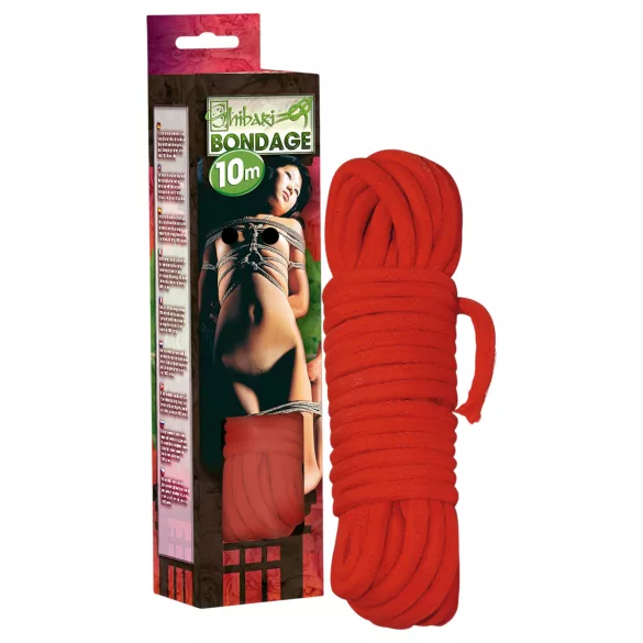 Corde Shibari - corde de bondage (10 m, rouge)